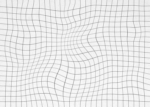 Abstract warped grid pattern on white background