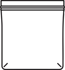 Blank zip lock bag simple outline illustration for packaging design isolated on white background © Hamza