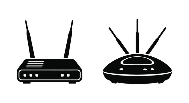 Wireless router and access point silhouette high quality professional detailed