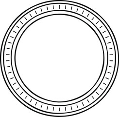 Fototapeta premium Circular geometric frame with dashed inner and outer rings clean vector design element for borders and decorative accents isolated on white background