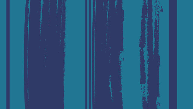 Abstract blue background with vertical painted brush strokes and thin geometric line