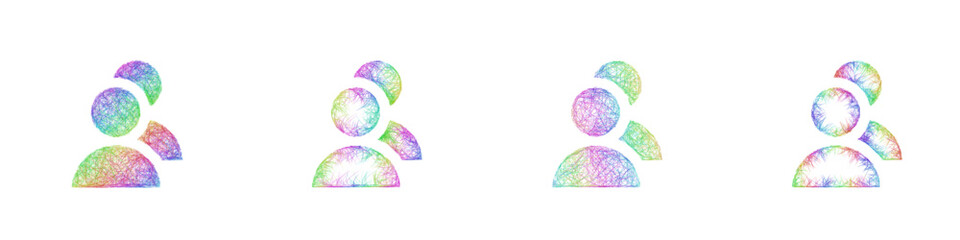 Obraz premium Rainbow color sketch users icon design set