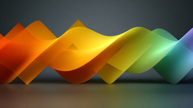 Vibrant gradient mesh ribbon flowing dynamically creating abstract waves and curves with smooth lighting and a dark neutral background symbolizing progress and creativity