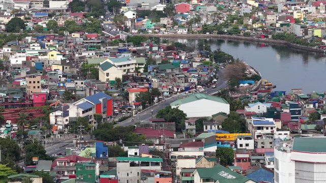 Dense urban slum area in manila philippines