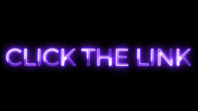 Purple Neon Click The Link Text Call to Action Video Background