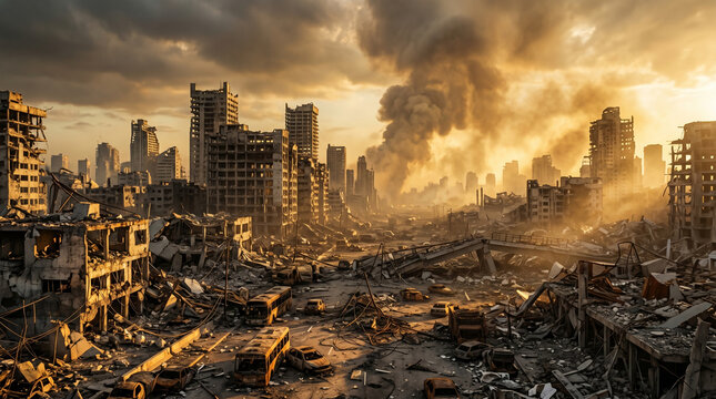 A city destroyed by a nuclear war