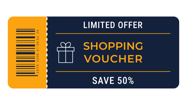shopping voucher template black and yellow colors