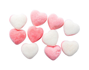 Obraz premium heart shaped candies on white