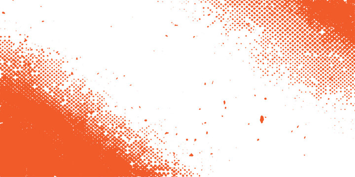 Abstract red grunge background design featuring halftone patterns with artistic watercolor paint splashes and ink splatter textures on a decorative paper vector illustration element