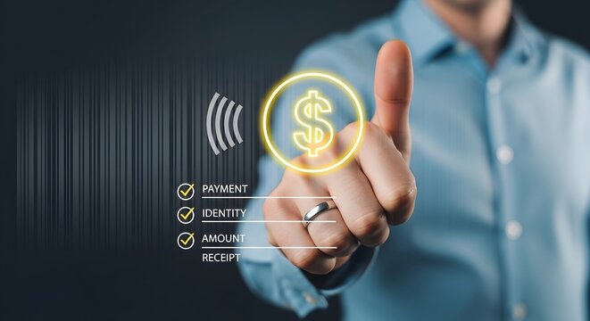 Digital currency and financial technology a hand interacting with a glowing dollar sign interface