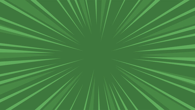 Retro background dynamic rays vector. Sunburst rays speed background. Green texture.