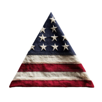 Folded American flag in triangular shape honoring Memorial Day with stars and stripes symbolizing patriotism and respect