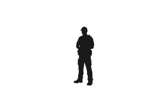 Military Soldier or Tactical Police Officer Silhouette