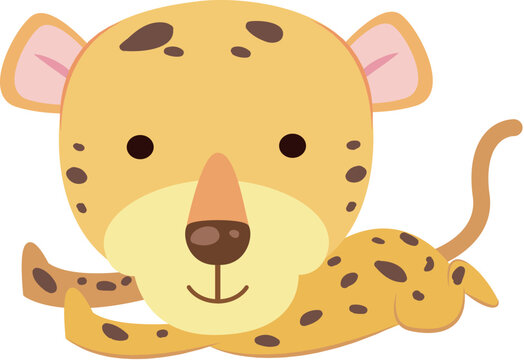 leopard running illustration