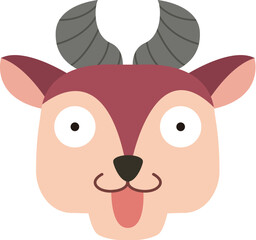 antelope laughing head cartoon style © JoyImage