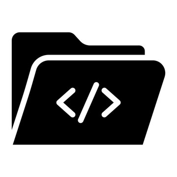 Vector Design Coding Folder Icon Style