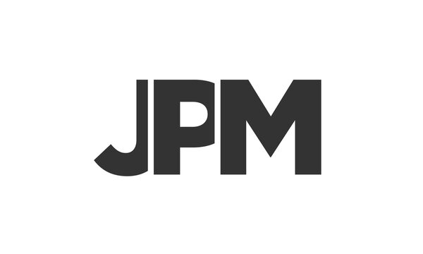 JPM logo design template with strong and modern bold text. Initial based vector logotype featuring simple and minimal typography. Trendy company identity.