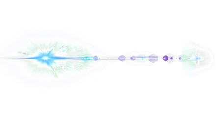 Obraz premium Blue lens flare streak effect on transparent background