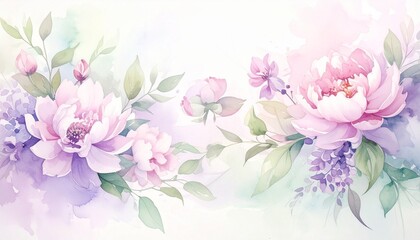 Fototapeta premium watercolor flowers background