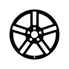 Obraz premium Alloy wheel rim vehicle wheel part vector illustration white background