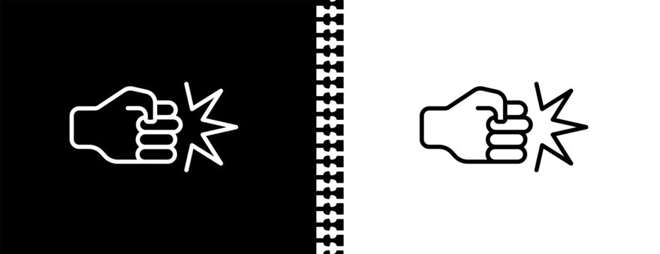 assault UI outline icon in black and white mode - army and war collection.