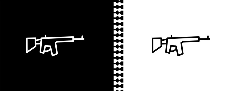 backpack UI outline icon in black and white mode - army and war collection.