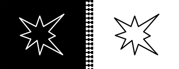 Fototapeta premium explosion UI outline icon in black and white mode - army and war collection.