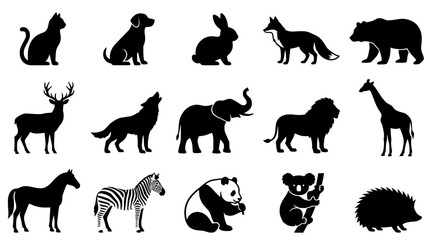 Fototapeta premium Silhouetted Animals of the Wild