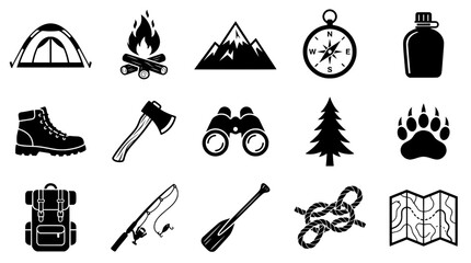 Fototapeta premium Adventure Camping Icons for Escape