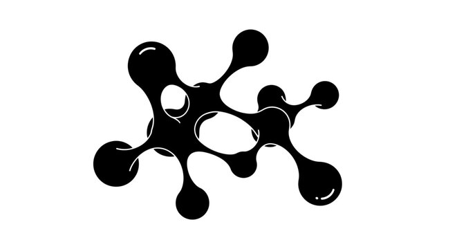 Abstract Molecular Structure Icon Isolated on White Background