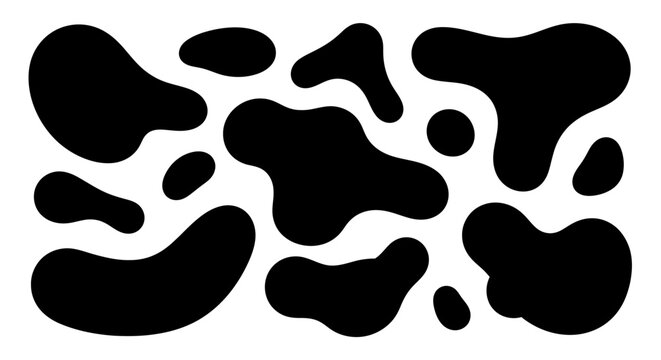 Black and White Cow Print Pattern Seamless Vector Background