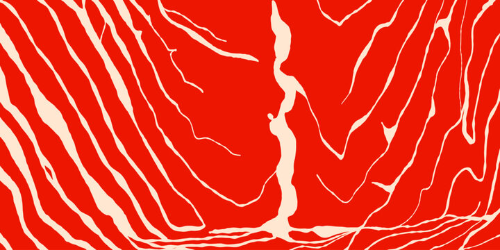 Salmon fillet pattern. Trout fish steak print, abstract raw stylized salmon texture, sushi, sashimi sliced seafood for restaurant menu packaging design, healthy food. Vector background