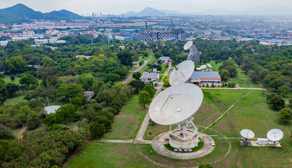 Ground based satellite transceiver technology for communication. © Photo Gallery