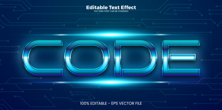 Code editable text effect in modern trend style