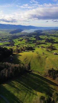 Scenic landscape of Alp Scheidegg located near Wald in the canton of Zurich, Switzerland