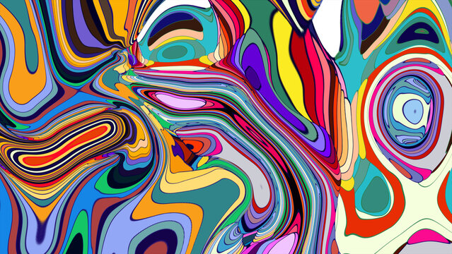Vibrant Abstract Colorful Swirl Pattern with Fluid Motion