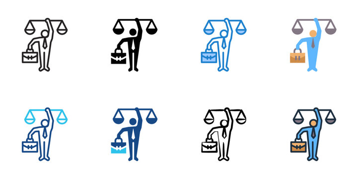 Work ethic icons set multiple style collection. Editable stroke 

