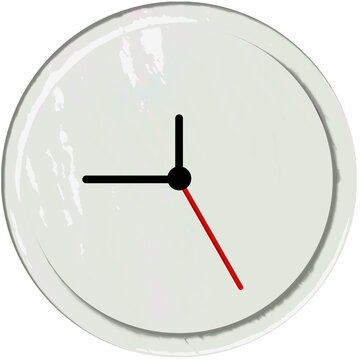 White Wall Clock 3D Illustration