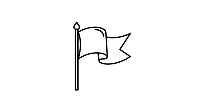 Flag on a pole waving freely.