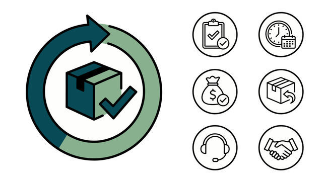 Recycling Circular Economy Icon Set Vector Sustainable