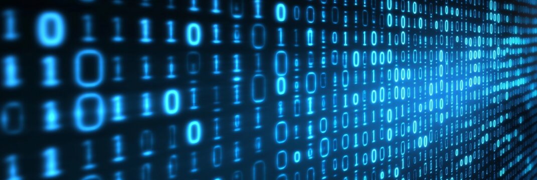 Abstract Background of a Binary Number Stream Representing Modern Network Technology Concepts