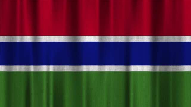 Gambia Flag Animation With Fabric Texture