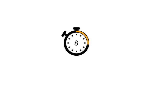 30 seconds countdown, Analog of simple clean timer with text numbers. 0 to 30 seconds countdown timer with clock icon.
