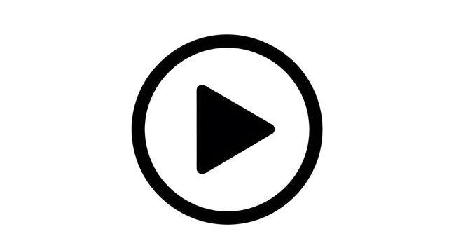 play button icon, black play symbol, media playback