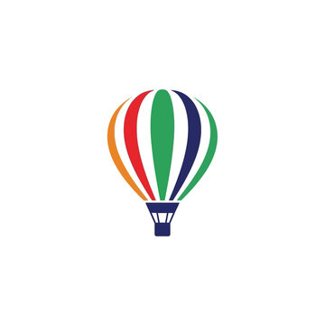 Colorful Hot Air Balloon Icon.