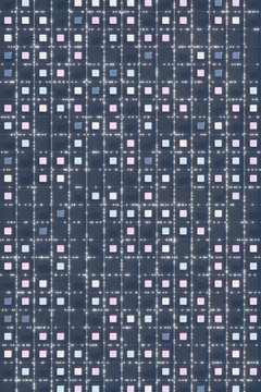3D network cube grid with linked nodes and glowing lines