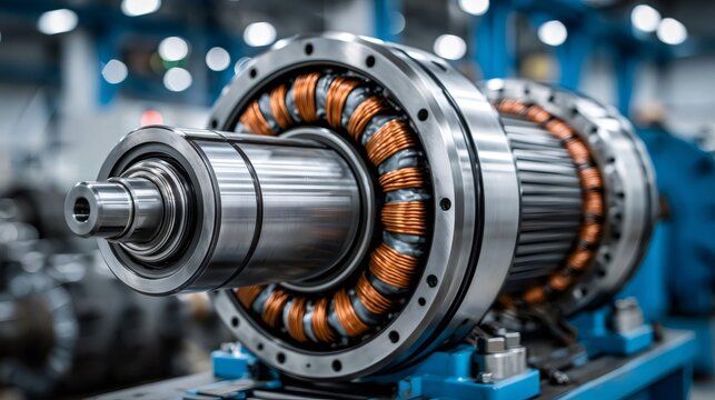 Electric motor assembling with copper windings and rotor shaft