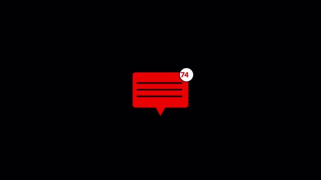 message box icon message animation New message 99+ Animated new message notification animation chat apps alerts and social media notification on transparent background in 4K animation