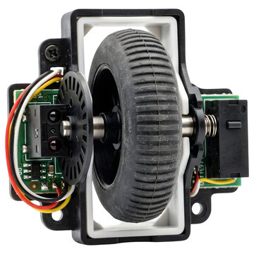 Close Up of Optical Mouse Scroll Wheel Module