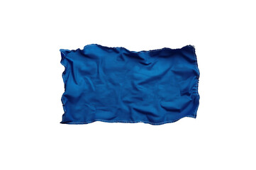 Fototapeta premium Blue wrinkled fabric cloth with transparent background